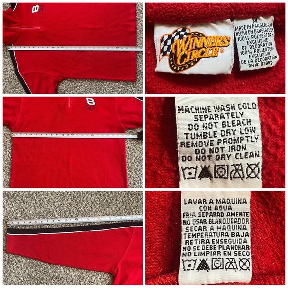 Dale Jr #8 NASCAR 1/4 Zip Fleece Pullover Med - Picture 6 of 6